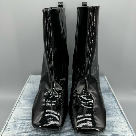 NEW Good American Women’s Square Toe Booties Black Size 10 - Picture 3 of 10